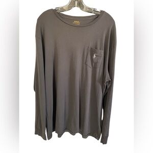 Men’s Polo Ralph Lauren  long sleeve grey tshirt with front chest pocket size XL